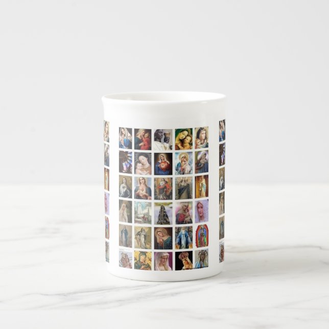 Blad Mary Collage Coffee Mugg Benporslin Mugg (Framsidan)
