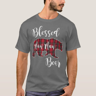 Blad Maw Bear Red Tartan Play Mönster Mamma T Shirt