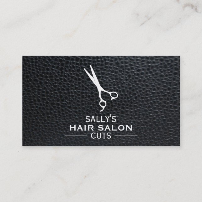 Blad med avskiljare/läder visitkort (Framsida)