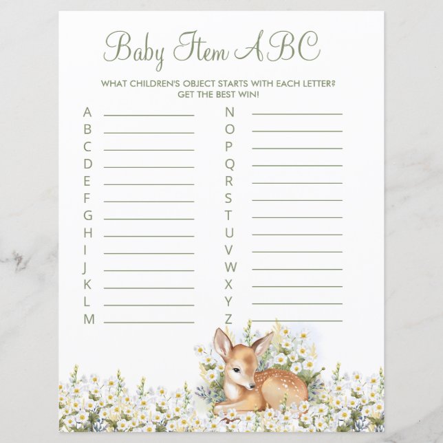 Blad med baby shower spel söta jordgubbar. (Framsida)