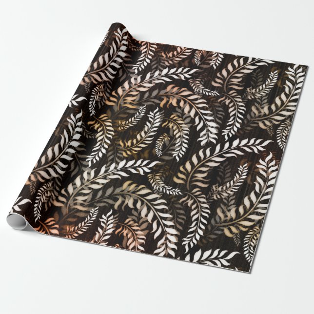 Blad med blommotiv presentpapper (Utrullad)