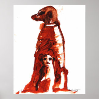 Blad med valp - Art Print Poster