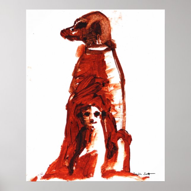 Blad med valp - Art Print Poster (Framsidan)