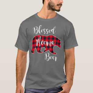 Blad Meema Bear Red Buffalo Check Play Roligt Gra T Shirt
