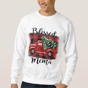 Blad Mema Red Lastbil Vintage jul Träd Lång Ärmad Tröja