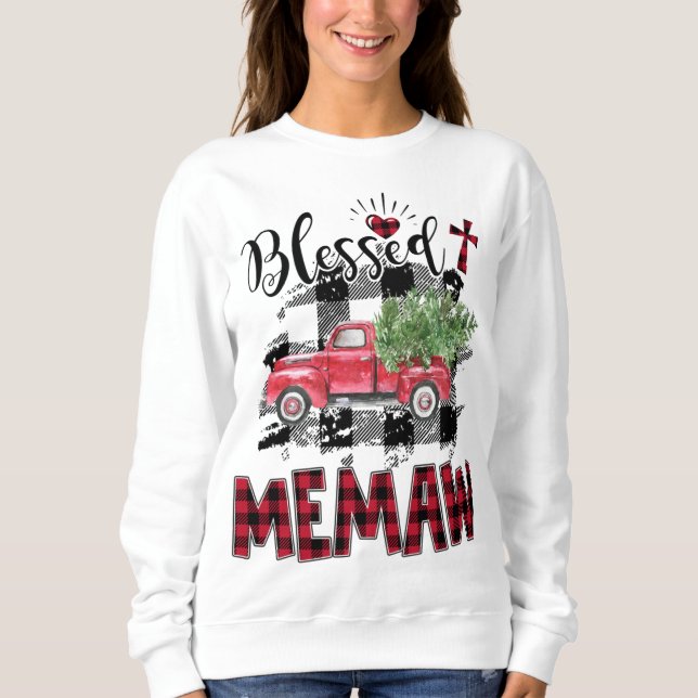 Blad Memaw Red, prisad jul T Shirt (Framsida)