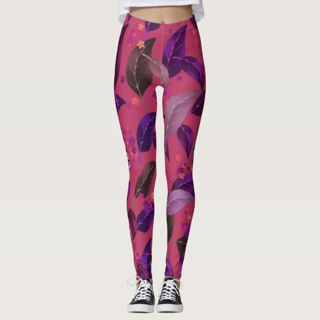 Blad n blommor leggings (Framsida)