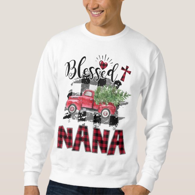 Blad Nana Red-plaid-jul Lång Ärmad Tröja (Framsida)