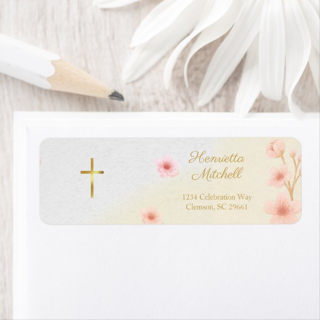 "Blad och baptized: En dag att komma ihåg" Returadress Etikett (Insitu)