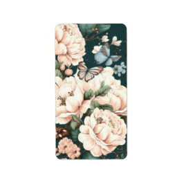 Blad och blommor adressetikett