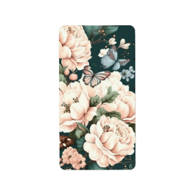 Blad och blommor adressetikett (Framsidan)