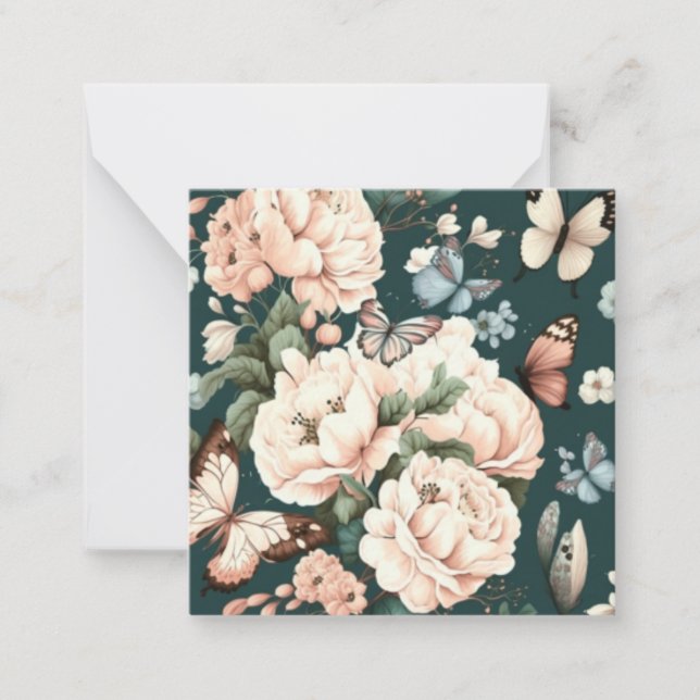 Blad och blommor anteckningskort (Framsida)