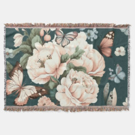 Blad och blommor filt