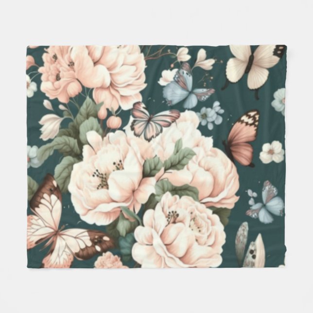 Blad och blommor fleecefilt (Framsidan (Horisontell))