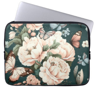 Blad och blommor laptop fodral