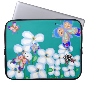 Blad och blommor laptop sleeve