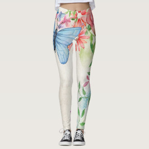Blad och blommor leggings