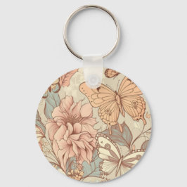 Blad och blommor nyckelring