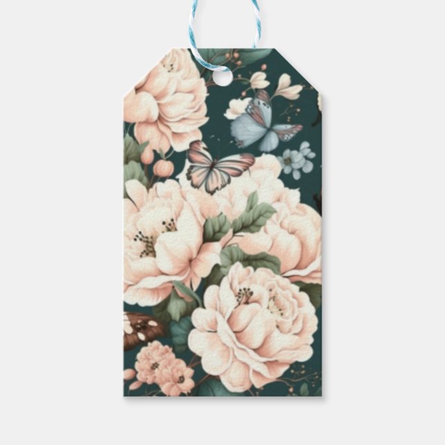 Blad och blommor presentetikett (Framsidan)