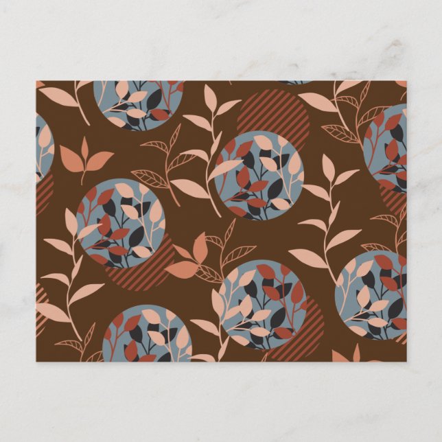 Blad och Löv på hösten Mönster Vykort (Framsida)