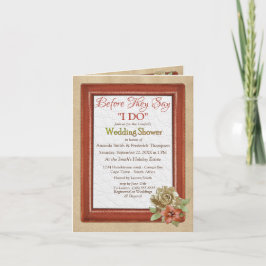 Blad och suede par-dusch för Struktur Art Inbjudan