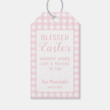 Blad Påsk Baby Rosa Gingham Printable Anpassningsb