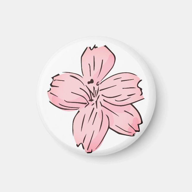 Blad,rosa blomma magnet (Framsidan)