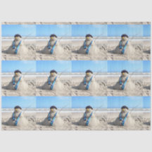 Blad/sandskulptur Snögubbe jul