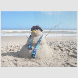 Blad/sandskulptur Snögubbe - julklapp P