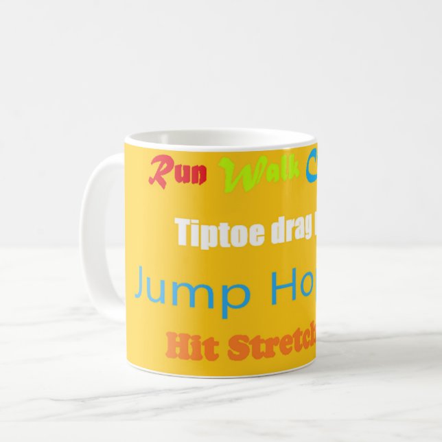 Blad Skutt Skip Lean Text design med blandat färg Kaffemugg (Framsida vänster)