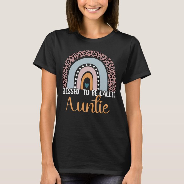 Blad till Auntie Rainbow Leopard Cute M T Shirt (Framsida)