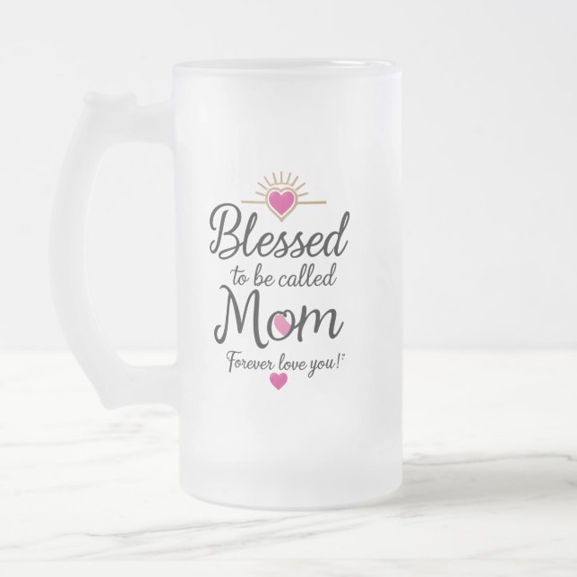 Blad till Mamma - Frosted Glass Mugg 16 oz (Vänster)