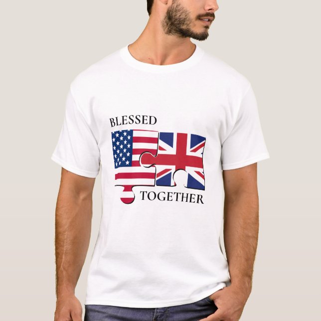 Blad Together USA UNION JACK Flagga T Shirt (Framsida)