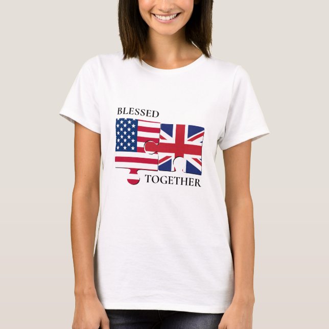 Blad Together USA UNION JACK Flagga T-Shirt (Framsida)