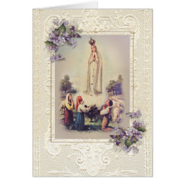 Blad Virgin Mary Immaculate Heart Fatima Hälsningskort
