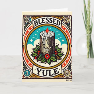 Blad Yule Pagan Yuletide Helgdag Yule-logghap Kort