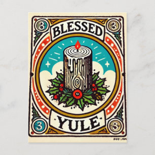 Blad Yule Pagan Yuletide Helgdag Yule-logghap Vykort