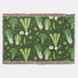 Bläda Gröntar Lycklig Garden Veggies Cute Vegetabl Filt