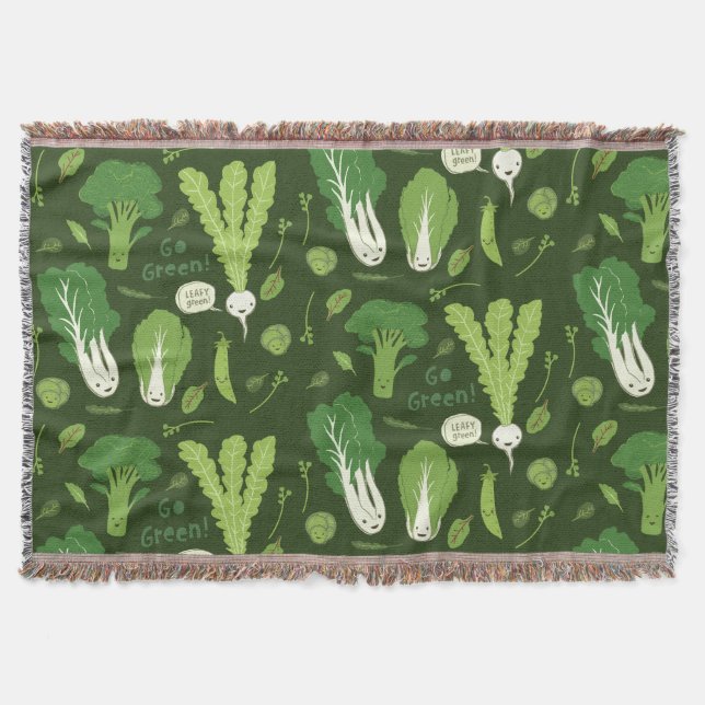 Bläda Gröntar Lycklig Garden Veggies Cute Vegetabl Filt (Framsidan)