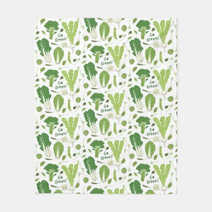 Bläda Gröntar Lycklig Garden Veggies Cute Vegetabl Fleecefilt