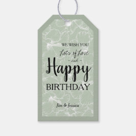 Blåda Hibiscus Blommigt Grönt för Skisch Sage Presentetikett