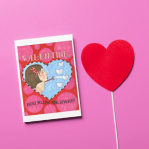 Blåda mig bort Bubbles Valentine-vykort Helg Vykort