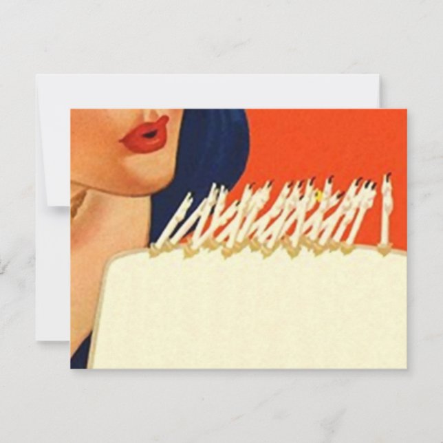 BLÅDA UT CANDLES WOMAN'S FÖDELSEDAGSFEST INBJUDAN (Framsida)