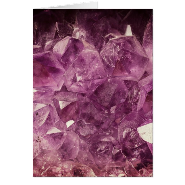 Bladad Amethyst Druzy Macro Photography Hälsningskort (Framsidan)