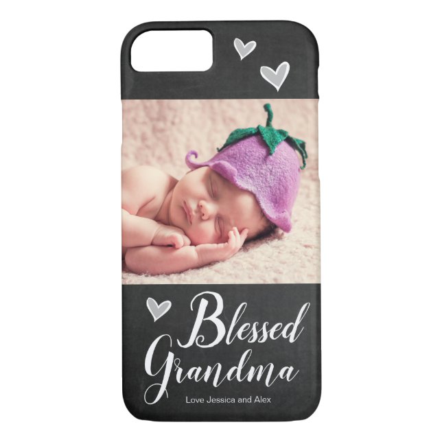 Bladad Grandma One Photo Chalkboard Case-Mate iPhone Skal (Baksida)
