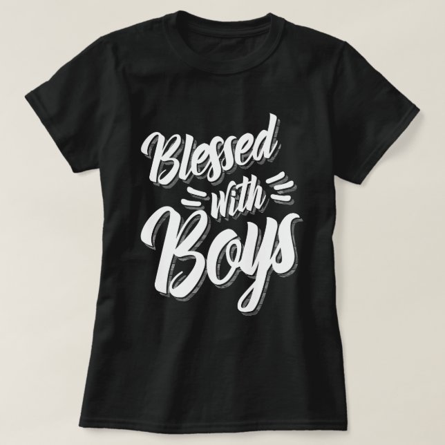 Bladad med Boys Mors dag-gåva T Shirt (Design framsida)