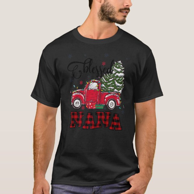 Bladad Nana-julfamiljen Ljus Lastbil Red Tr T Shirt (Framsida)