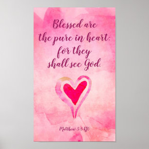 Bladade är rena hjärtat - Matthew 5:8 Poster