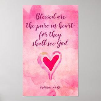 Bladade är rena hjärtat - Matthew 5:8 Poster