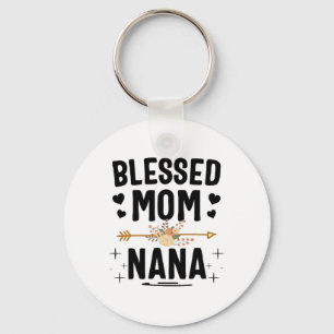 Bladade gåvor från Mamma och Nana Mors dag Nyckelring